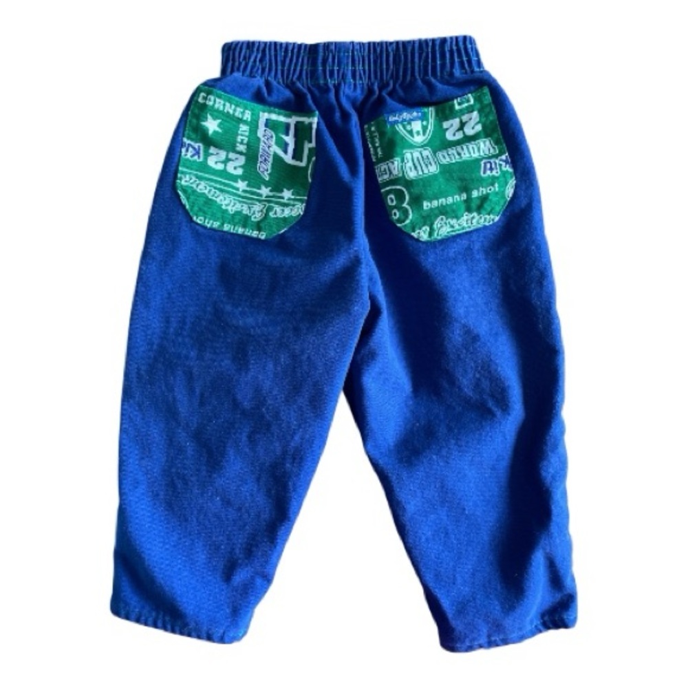 Vintage Baby B’gosh Blue Pants with Soccer Motif - Picture 2 of 5